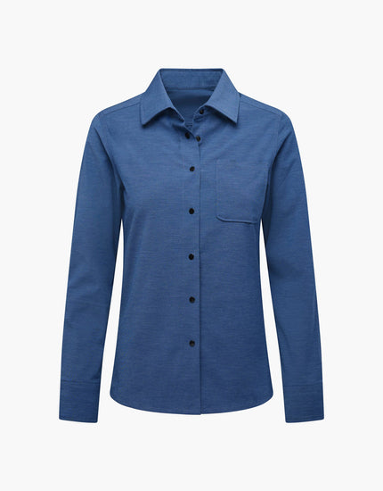SHREDLY Women's Long Sleeve Explorer Shirt : Midnight Denim