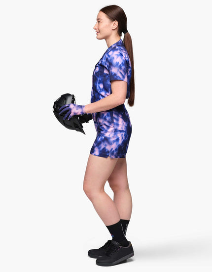 SHREDLY Women's Trail Romper : Midnight Tie Dye