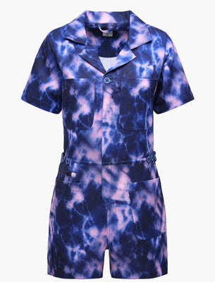 SHREDLY Women's Trail Romper : Midnight Tie Dye
