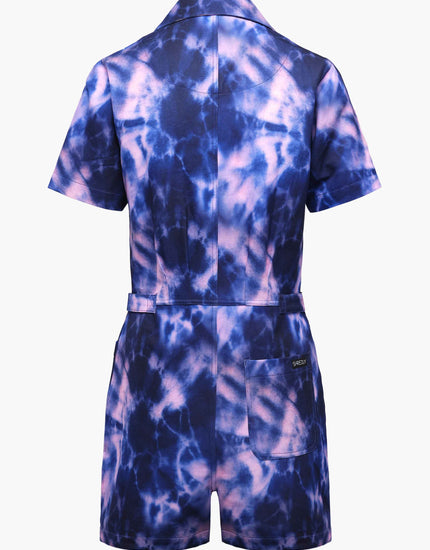 SHREDLY Women's Trail Romper : Midnight Tie Dye