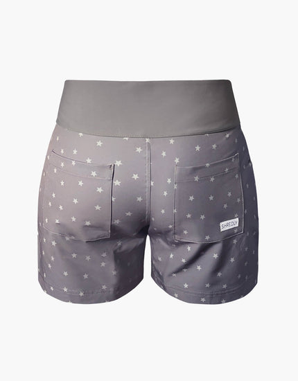 SHREDLY Women's All Time 5" - Zipper Snap Mid - Rise Short : Clay Stars