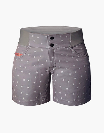 SHREDLY Women's All Time 5" - Zipper Snap Mid - Rise Short : Clay Stars
