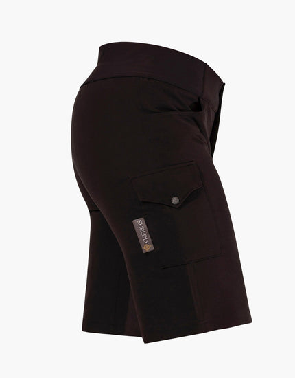 SHREDLY Women's All Time 11" - Zipper Snap Mid - Rise Short : Noir