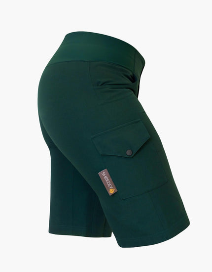 SHREDLY Women's All Time 11" - Zipper Snap Mid - Rise Short : Pine