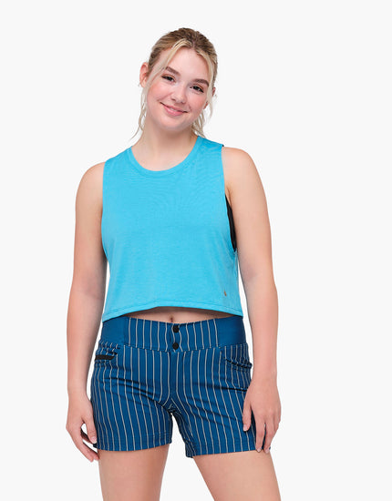 SHREDLY Women's Cropped Tank : Electric Blue