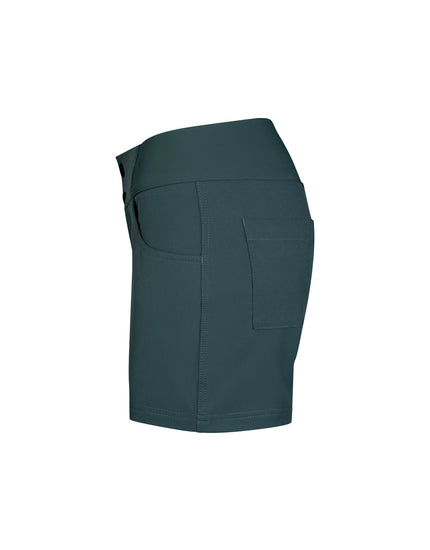 SHREDLY Women's All Time 5" - Zipper Snap Mid - Rise Short : Deep Sea Green