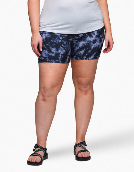 SHREDLY Women's All Time 5" - Zipper Snap Mid - Rise Short : Graphite Tie Dye