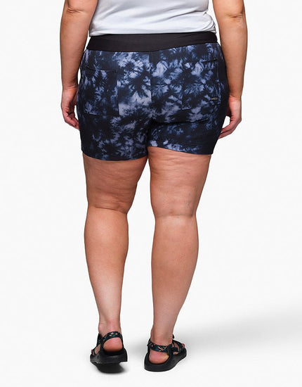 SHREDLY Women's All Time 5" - Zipper Snap Mid - Rise Short : Graphite Tie Dye