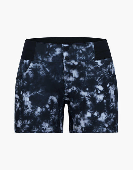 SHREDLY Women's All Time 5" - Zipper Snap Mid - Rise Short : Graphite Tie Dye