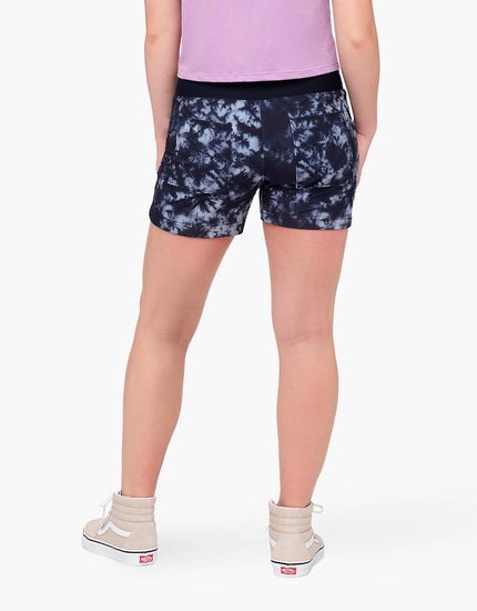 SHREDLY Women's All Time 5" - Zipper Snap Mid - Rise Short : Graphite Tie Dye