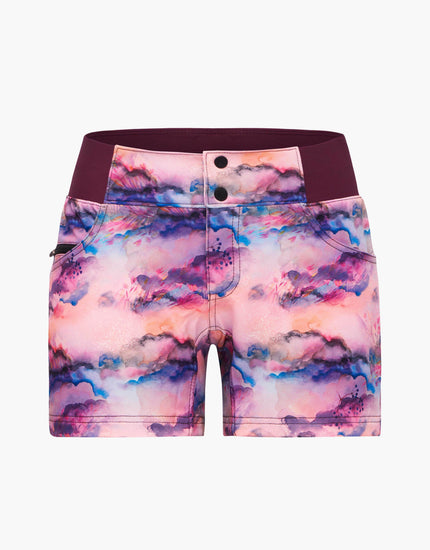 SHREDLY Women's All Time 5" - Zipper Snap Mid - Rise Short : Watercolor