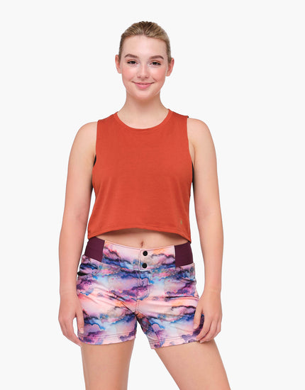 SHREDLY Women's Cropped Tank : Terracotta