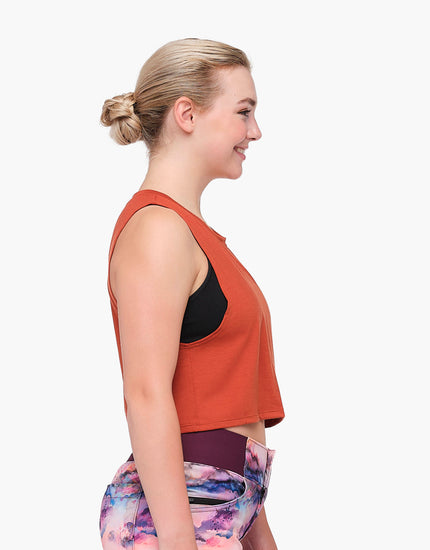 SHREDLY Women's Cropped Tank : Terracotta