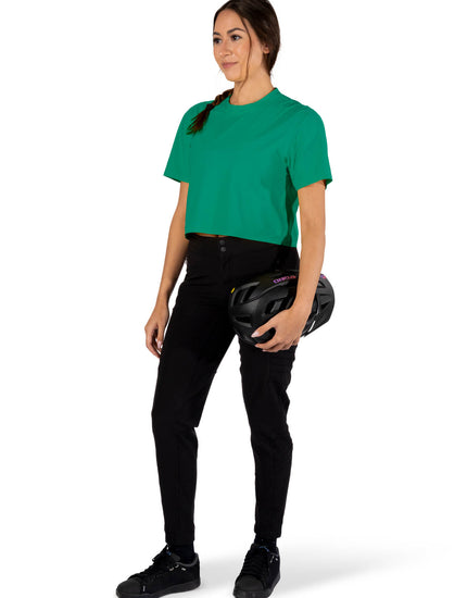 SHREDLY Women's Vented - All Time - Zipper Snap Mid - Rise Pant : Noir