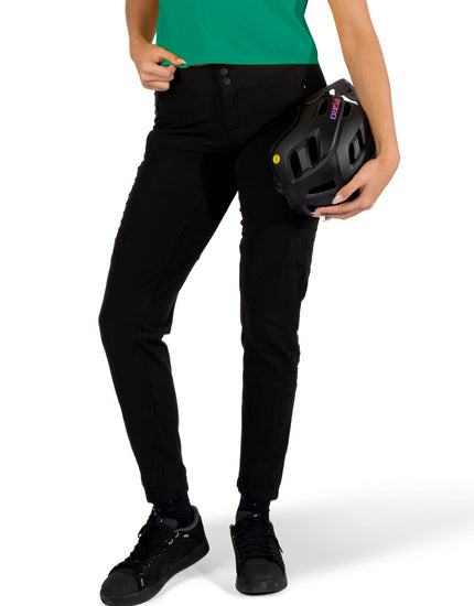SHREDLY Women's Vented - All Time - Zipper Snap Mid - Rise Pant : Noir