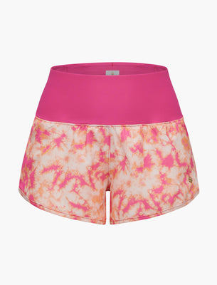 SHREDLY Women's Athletic Short : Sunset Tie Dye