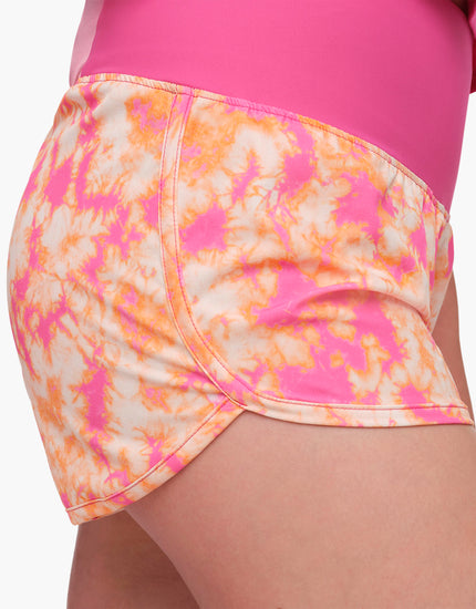 SHREDLY Women's Athletic Short : Sunset Tie Dye