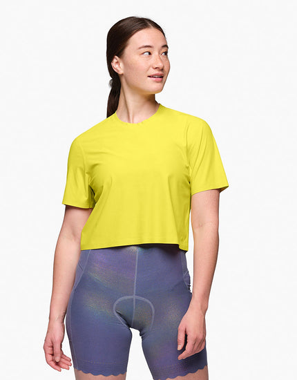 SHREDLY Women's Beyond Tech Boxy Tee : Citron