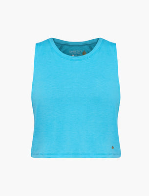 SHREDLY Women's Cropped Tank : Electric Blue