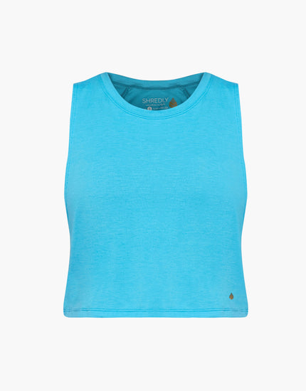 SHREDLY Women's Cropped Tank : Electric Blue