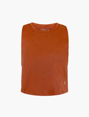 SHREDLY Women's Cropped Tank : Terracotta