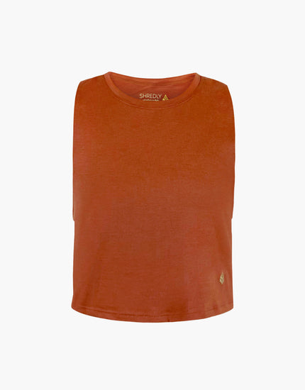 SHREDLY Women's Cropped Tank : Terracotta