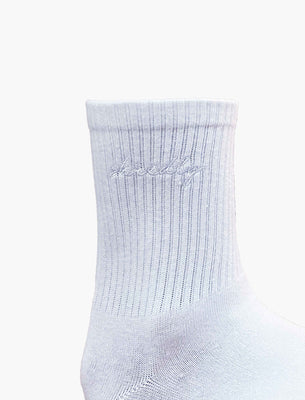 SHREDLY Women's Dad Socks : White