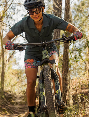 SHREDLY Women's Droptail Trail Romper : Deep Sea Green