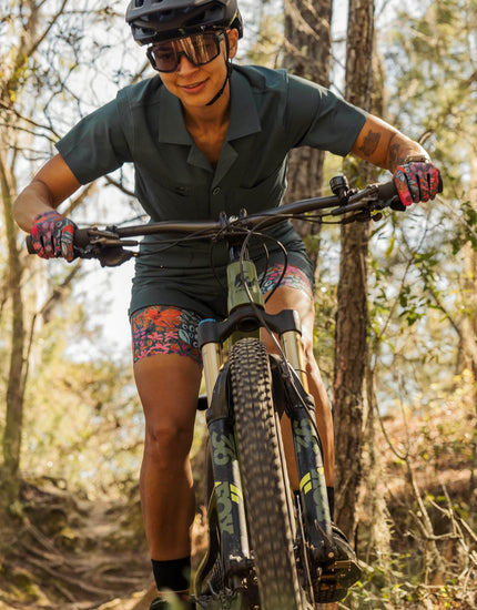 SHREDLY Women's Droptail Trail Romper : Deep Sea Green