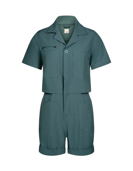SHREDLY Women's Droptail Trail Romper : Deep Sea Green