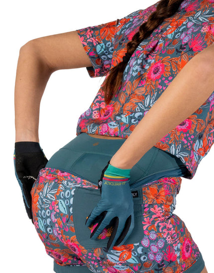 SHREDLY Women's Droptail Trail Romper : Nebula Pink