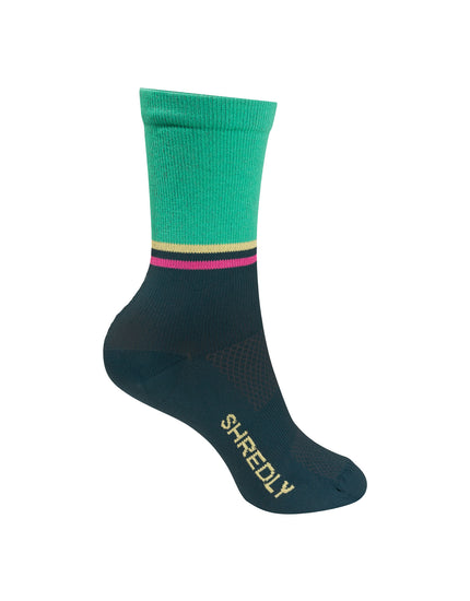 SHREDLY Women's Explorer Crew Sock 5" : Deep Sea Jungle