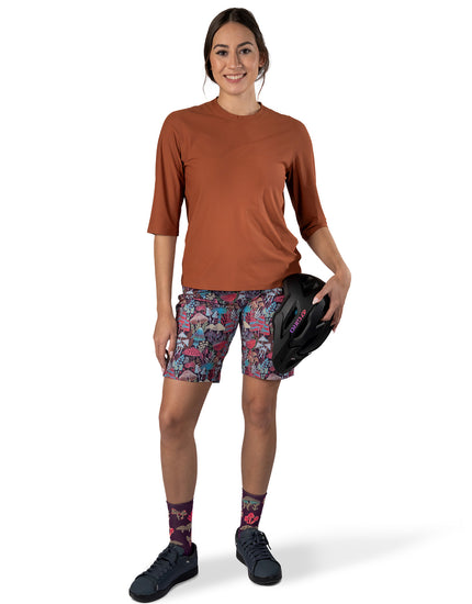 SHREDLY Women's All Time 11" - Zipper Snap Mid - Rise Short : Bella II