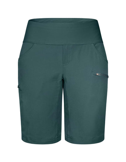 SHREDLY Women's Limitless 11" - Stretch Waistband High - Rise Short : Deep Sea Green