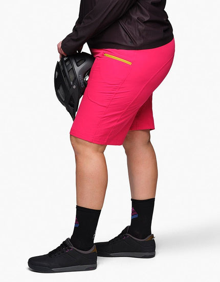SHREDLY Women's Limitless 11" - Stretch Waistband High - Rise Short : Nebula Pink