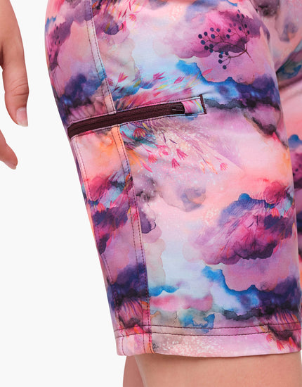 SHREDLY Women's Limitless 11" - Stretch Waistband High - Rise Short : Watercolor