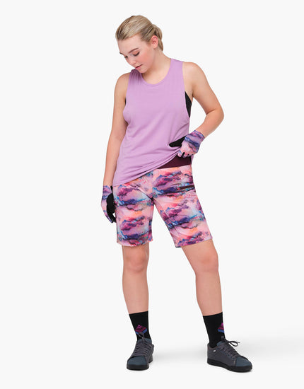 SHREDLY Women's Limitless 11" - Stretch Waistband High - Rise Short : Watercolor