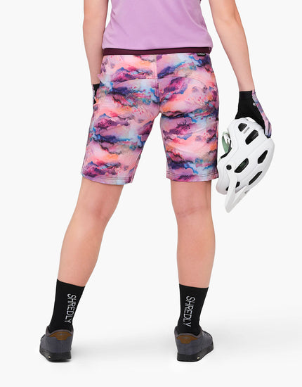 SHREDLY Women's Limitless 11" - Stretch Waistband High - Rise Short : Watercolor