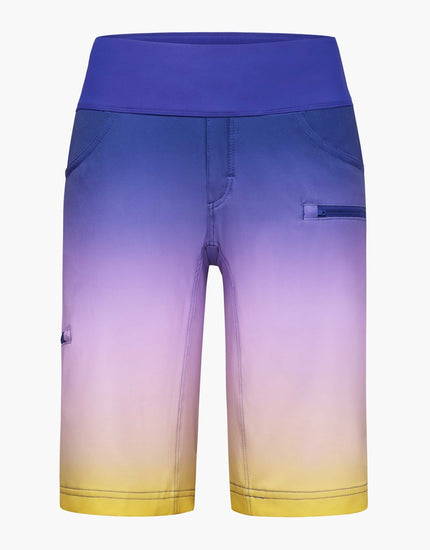 SHREDLY Women's Limitless 14" - Stretch Waistband High - Rise Short : Midnight Citron Ombre
