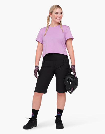 SHREDLY Women's Limitless 14" - Stretch Waistband High - Rise Short : Noir