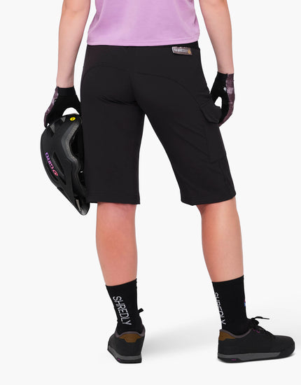 SHREDLY Women's Limitless 14" - Stretch Waistband High - Rise Short : Noir