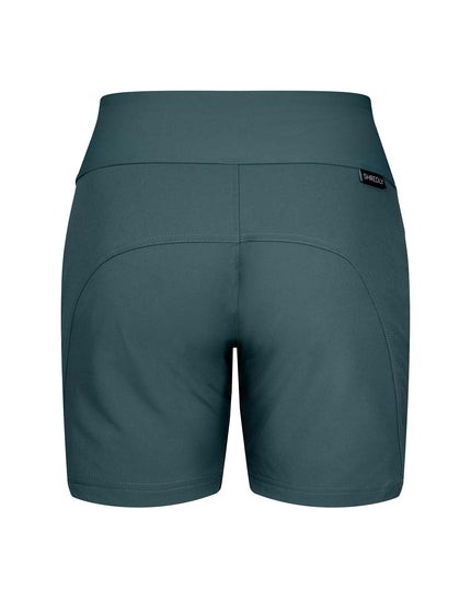 SHREDLY Women's Limitless 7" - Stretch Waistband High - Rise Short : Deep Sea Green