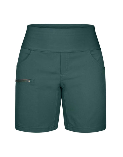 SHREDLY Women's Limitless 7" - Stretch Waistband High - Rise Short : Deep Sea Green