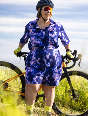 SHREDLY Women's Trail Romper : Midnight Tie Dye