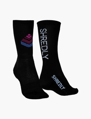 SHREDLY Women's Sock 6 : Black/Logo