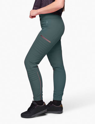 SHREDLY Women's Vented - All Time - Zipper Snap Mid - Rise Pant : Deep Sea Green