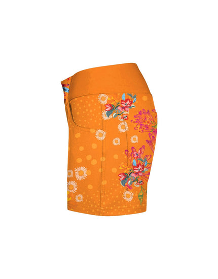 SHREDLY Women's All Time 5" - Zipper Snap Mid-Rise Short : Flora Sol