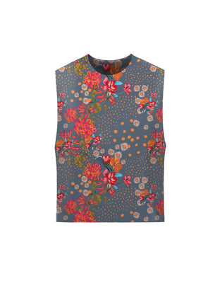 SHREDLY Women's Beyond Tech Tank : Flora Azul