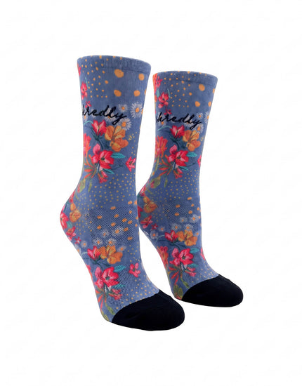 SHREDLY Women's EVO Air 6" Sock : Flora Azul