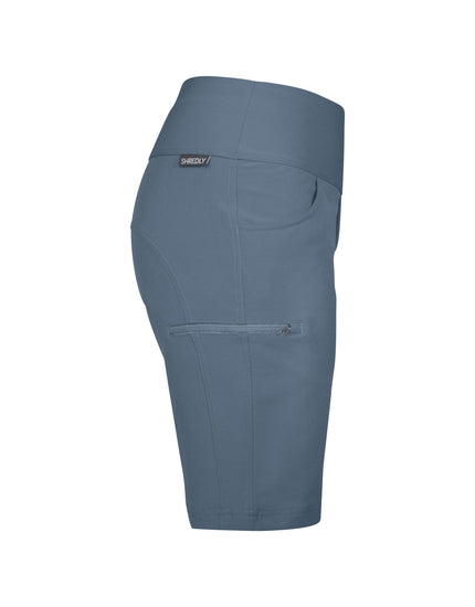 SHREDLY Women's Limitless 11" - Stretch Waistband High - Rise Short : Azul